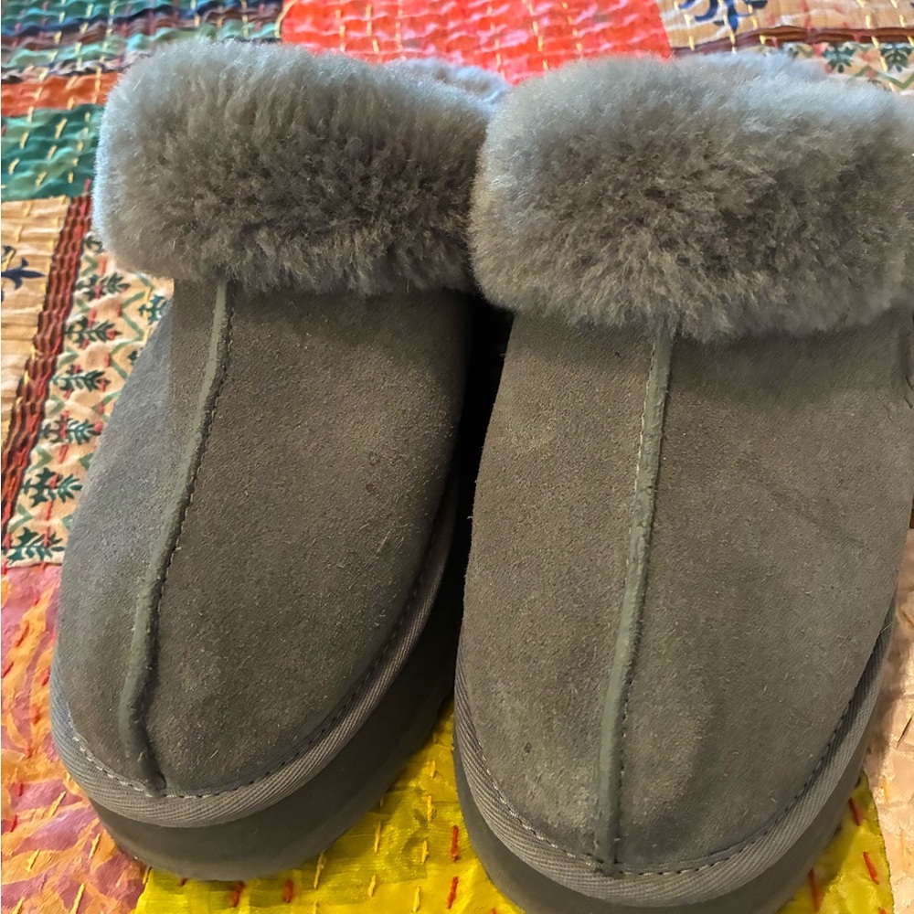 UGG Charcoal Plush Slippers